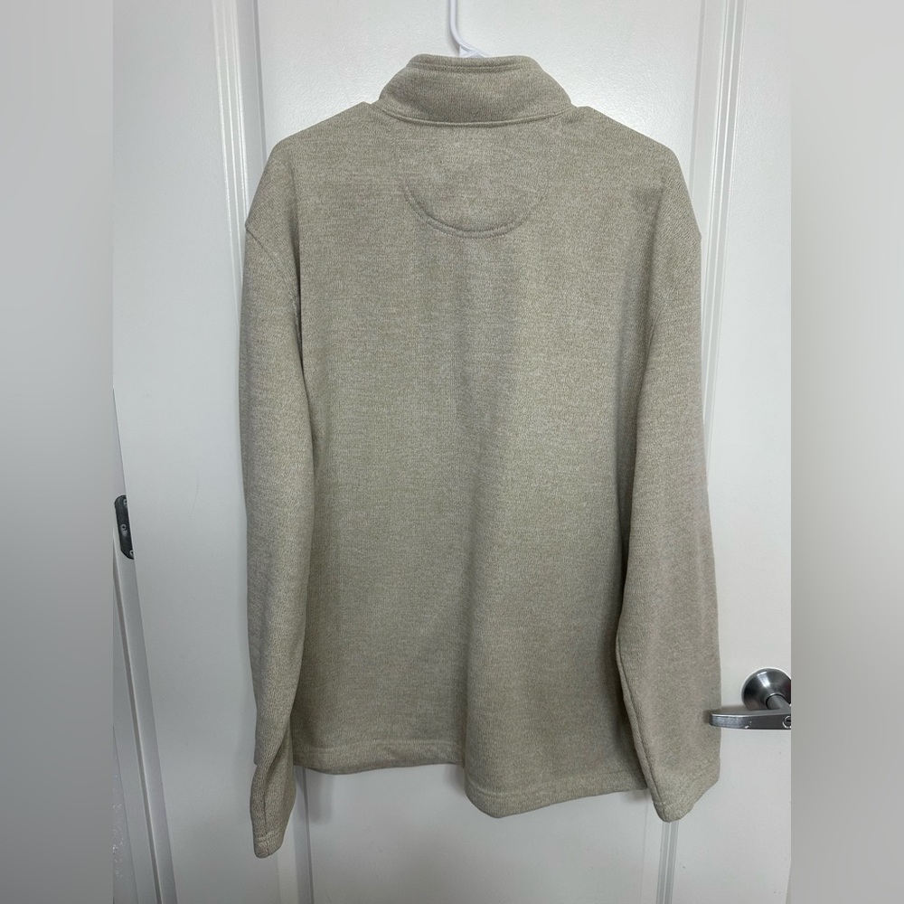 IZOD Men’s XXL Beige Quarter-Zip Pullover Sweatshirt | Casual Classic - Picture 2 of 4